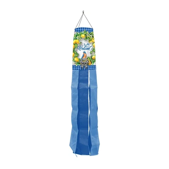 Lemon Wreath Spring Windsock Welcome Bluebird 40"L Briarwood Lane