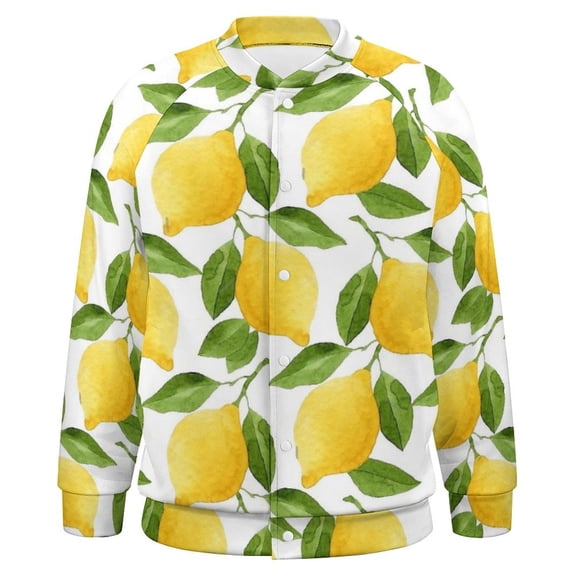 Lemon Yellow Baseball Jersey Fashion Ribbed Sleeve Man Women's Jacket Motion Tops XXS-6XL