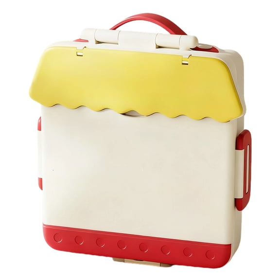 Lemon Yellow Bento Lunch Box for Youngsters, 7.9 x 9.1 in / 20 x 23 cm Cute Lunch Box with Secure Locking Lid, Microwave Safe, Food-Safe, Reusable for School, Picnic, Travel