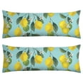 thumbnail image 1 of Lemon Yellow Body Pillow Cover 20x54 - Cute Floral Vintage Design Soft Machine Washable Pillowcase with Invisible Zipper, 1 of 7