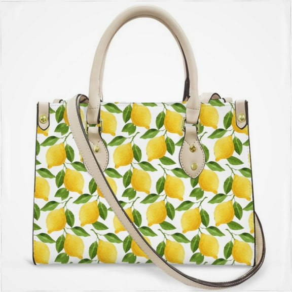 Lemon Yellow Cross Body Bags For Women Small Leather Female Handbags Fashion Top-Handle Totes