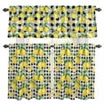 thumbnail image 1 of Lemon Yellow Kitchen Curtains Sets for Windows 24 Inch Length, Watercolor Fruit Black White Buffalo Plaid Rod Pocket Window Treatments Tier Curtains and Valances Set for Bedroom/Bathroom, 1 of 8