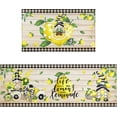 thumbnail image 1 of Lemon Yellow Kitchen Rug Mat Gnome Summer Kitchen Rugs Sets of 2 Washable Non-Slip Kitchen Floor Mats for in Front of Sink Lemon Kitchen Decor, 1 of 6