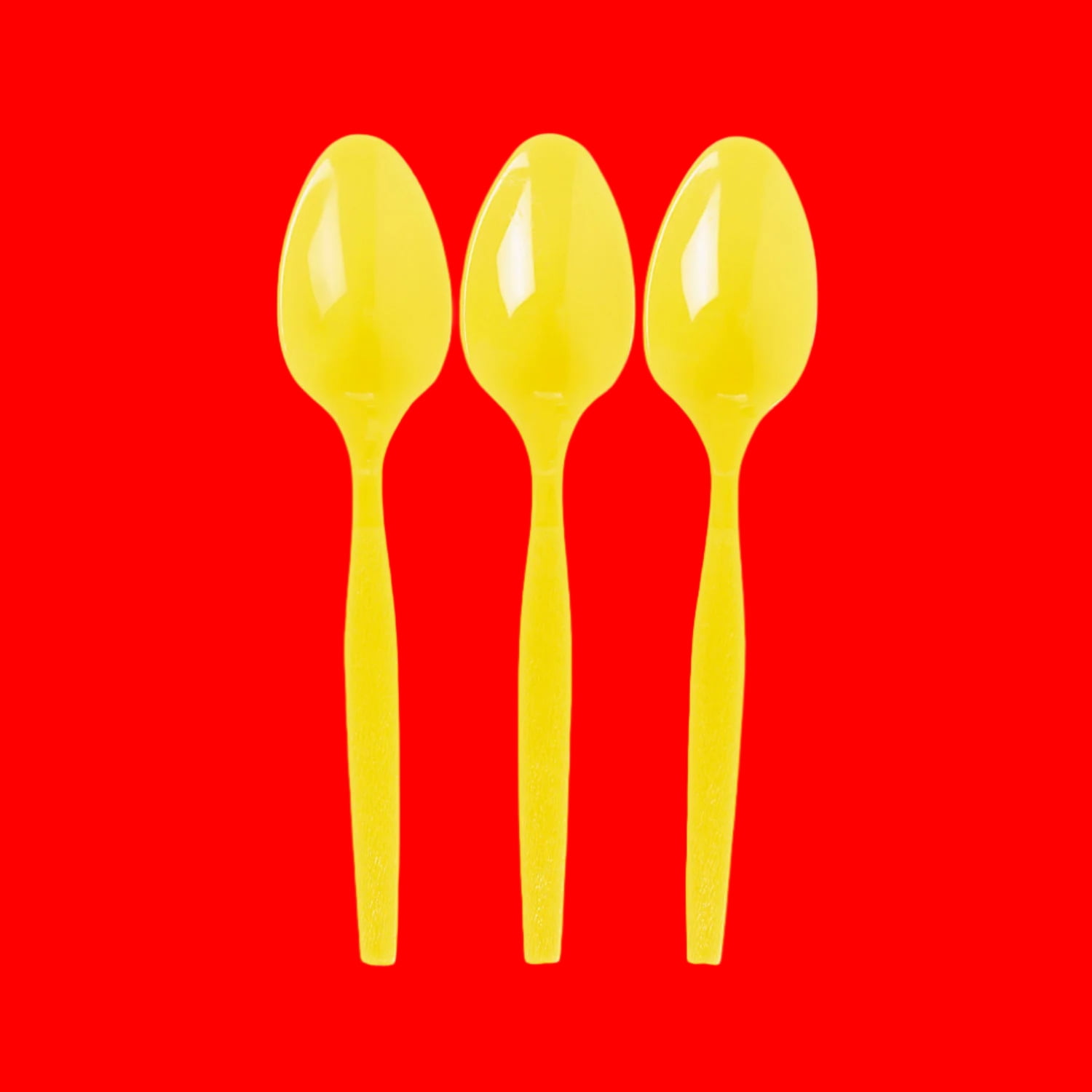 Lemon Yellow Plastic Spoons (50 Pc) - Party Supplies - 50 Pieces ...