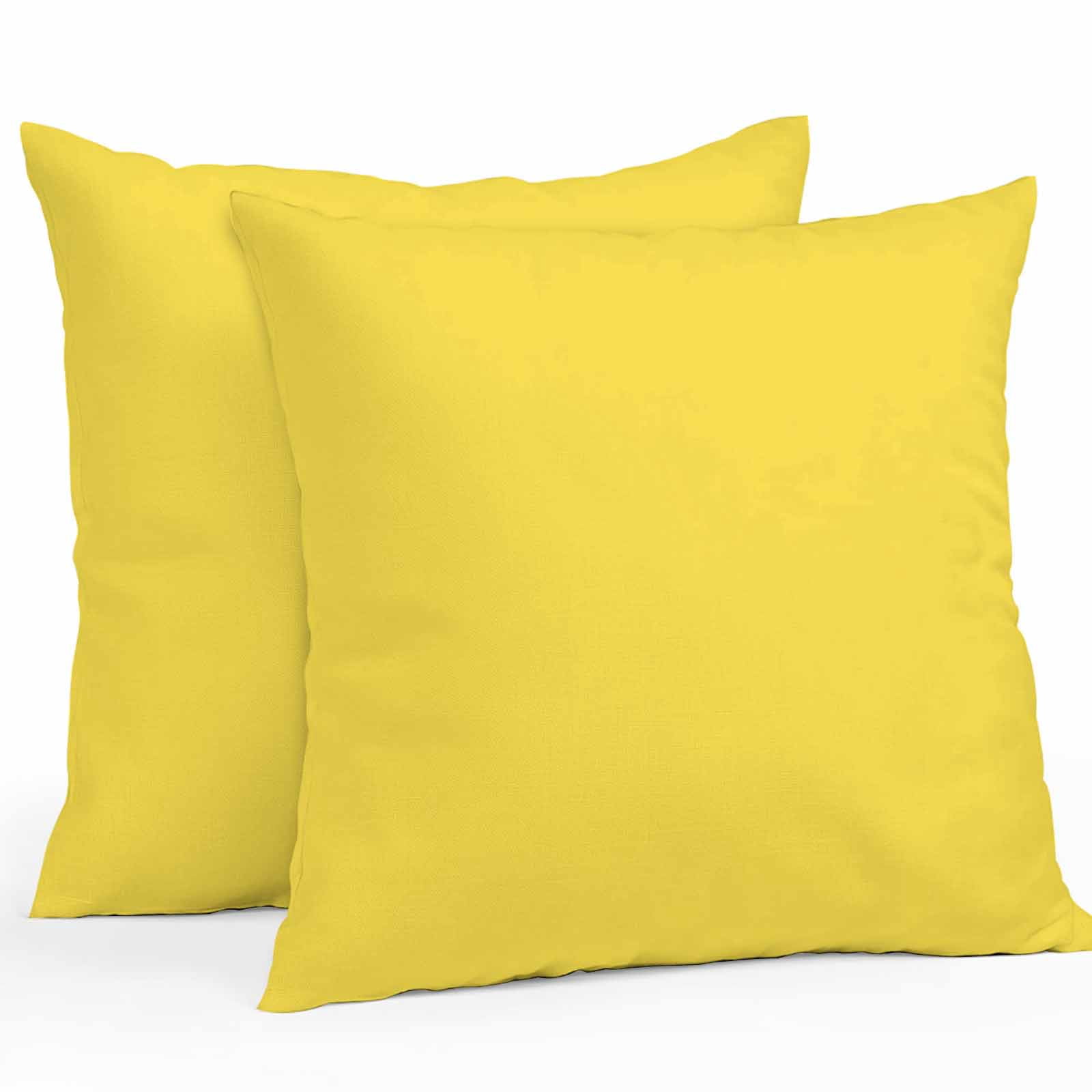 Lemon Yellow Throw Pillow Covers 16x16 Inch Set of 2, Farmhouse Solid Yellow Color Modern Art Waterproof Outdoor Pillow Covers, Decorative Cushion Pillowcases for Couch, Sofa, Bed, Garden, Patio