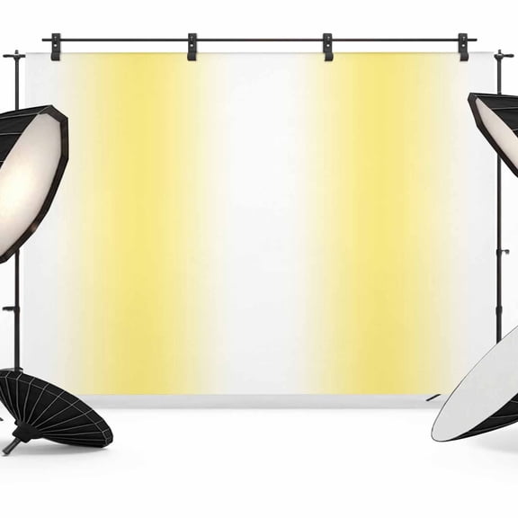 Lemon Yellow White Backdrop for Photography,Fabric Photo Background Backdrop,Gradient Vertical Stripes Geometric Photo Booth Background for Portrait Photoshoot Video Wedding Decoration Banner 10x8ft