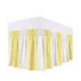 thumbnail image 1 of Lemon Yellow White Gradient Ruffle Bed Skirt Queen Size Simple Pattern Adjustable Elastic Dust Bed Skirts Wrap Around Bedskirt Wrinkle Free Easy Fit with 18 Inch Drop, 1 of 8
