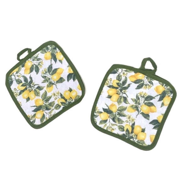 Lemon Zest Fruit 2 Kitchen Pot Holders