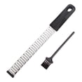 thumbnail image 1 of Lemon Zester with Brush, Plastic Cover Ergonomic Soft Black Handle, Stainless Steel Rasp Fine Grater, Multipurpose Kitchen Cheese Grater for Grating Cheese, Chocolate and Spices(Silver,11.8x1"), 1 of 9