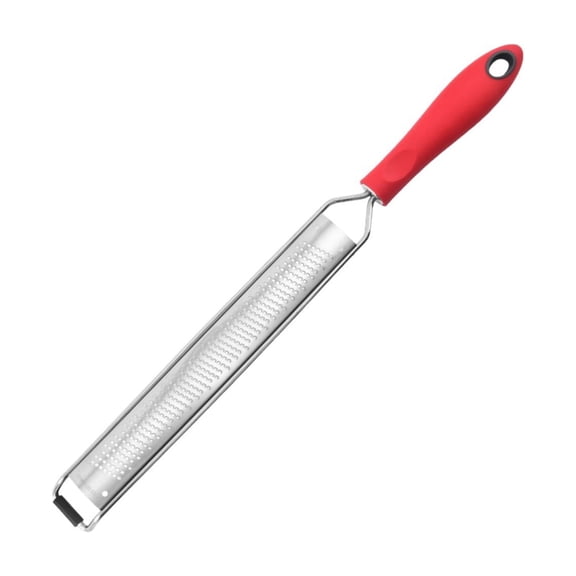 Lemon Zester & Hand Grater – Stainless Steel Microplane for Parmesan, Garlic, Ginger, Chocolate (Red)