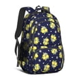 thumbnail image 1 of Lemon and Blossom Navy Pattern Cute School Backpack Bag with Padded Back and Adjustable Shoulder Straps 16.9 X 12.6 X 5.9 Inches, 1 of 5