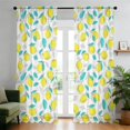 Lemon and Brush White Pattern Sheer Curtains, Rod Pocket Sheer Drapes ...