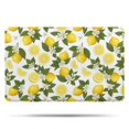 Bdd Pattern Lemon and Flower White Pattern Non Slip Microfiber Bathroom Rugs, Soft ...