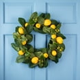 thumbnail image 1 of Northlight Lemon and Foliage Artificial Wreath, Yellow 22-Inch, 1 of 10