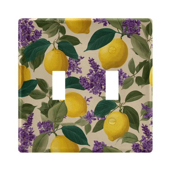Lemon and Lavender Light Switch Cover Electrical Outlet Cover Replaceable Wall Plates 2-Gang