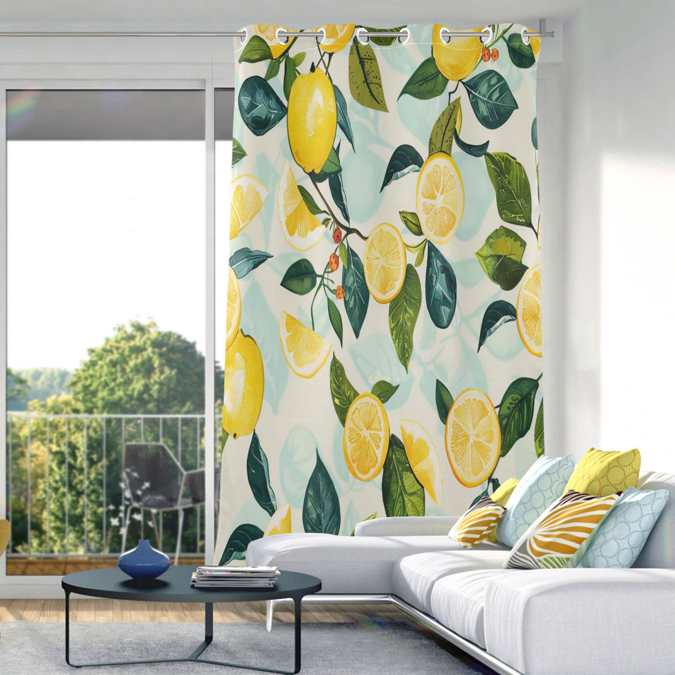 Lemon and Leaves Blackout Curtains 84
