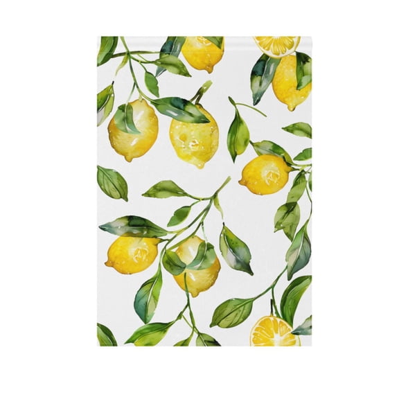 Lemon and Leaves Garden Flag House Banner 12" x 18" Double Sided Outdoor Yard Decoration