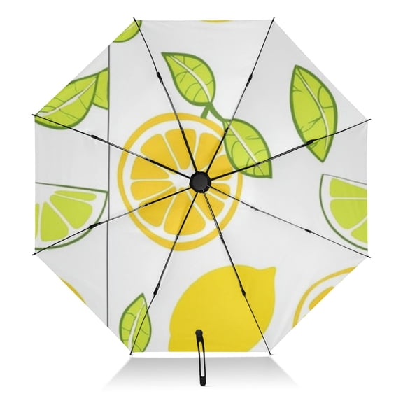 Lemon and Lime Pattern Extra Large Automatic Umbrella, UV Protection, Waterproof, Auto Open and Close