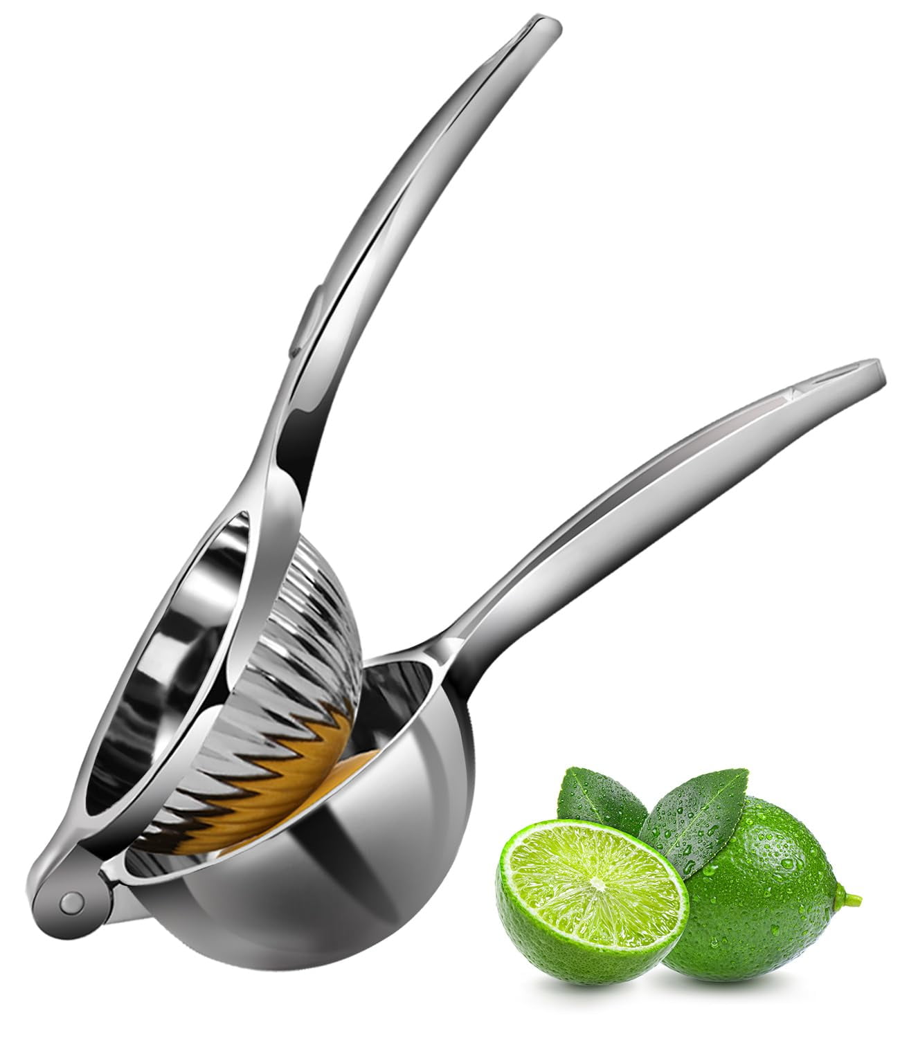 Lemon and Lime Squeezer, Heavy Duty Handheld Juicer for Citrus Fruits, Ergonomic Manual Press for Cocktails Cooking Baking, Silver - Walmart.com