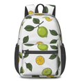 thumbnail image 1 of Lemon and Lime White Pattern 17" School Backpacks for Teens,Waterproof Oxford Fabric,S-Shape Padded Straps for School,Travel,Hiking,Camping, 1 of 6