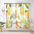 thumbnail image 1 of Lemon and Orange Blackout Curtains Thermal Insulation 63 inch Grommet for Bedroom Living Room Bathroom Kitchen Windows 2 Pack, 1 of 6