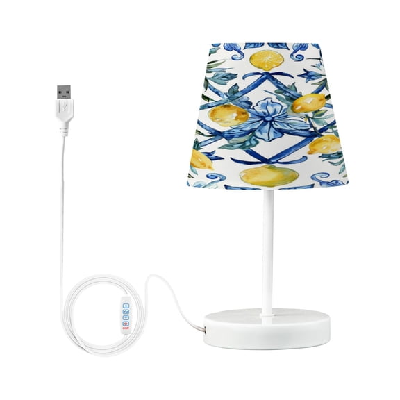 Lemon and Plant Desk Lamp LED Table Nightstand Lamps with 3 Color Temperatures for Home Bedroom Living Room Decor 6x11