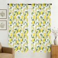 Lemon and Slice White Pattern Sheer Curtains, Voile Drapes with Dual ...