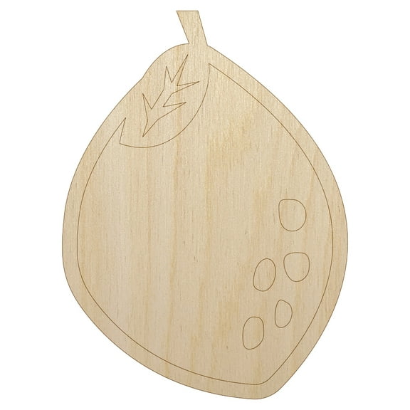 Lemon with Leaf Citrus Doodle Wood Shape Unfinished Piece Cutout Craft DIY Projects - 4.70 Inch Size - 1/8 Inch Thick