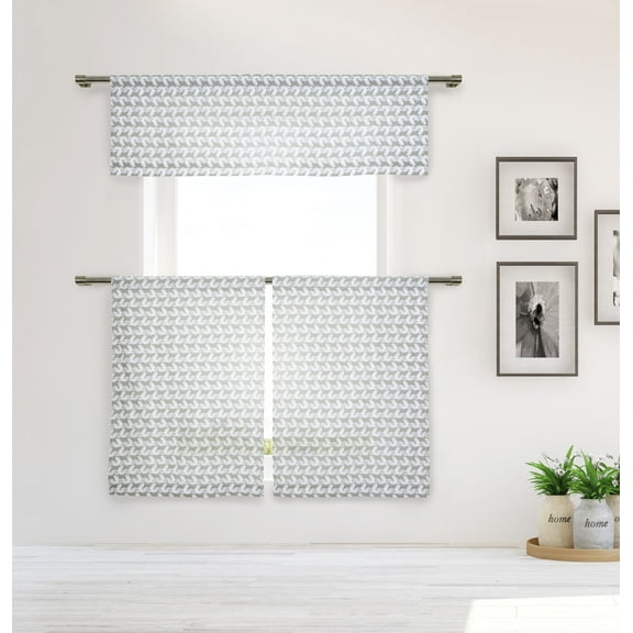 Lemona Geometric Cotton Kitchen Curtain & Tier Set