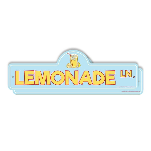 Lemonade (2 Pack) Plastic Street Sign - 7 Inch X 20 Inch Gift Drink Refreshing Summer Cold Sweet Beverage Stand Fun Picnic Party Festival