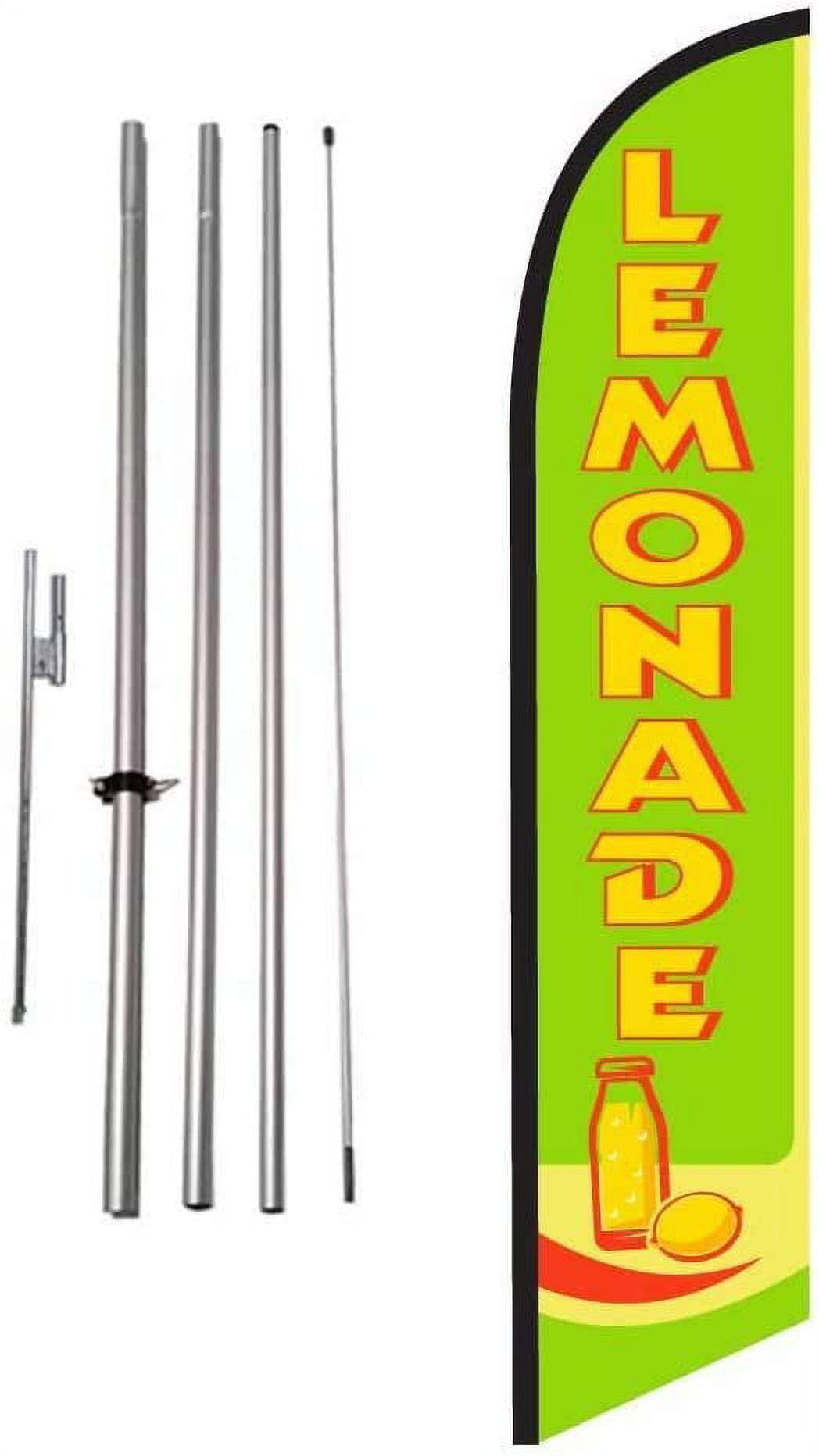 Lemonade Advertising Feather Banner Swooper Flag Sign with Flag Pole Kit and Ground Stake
