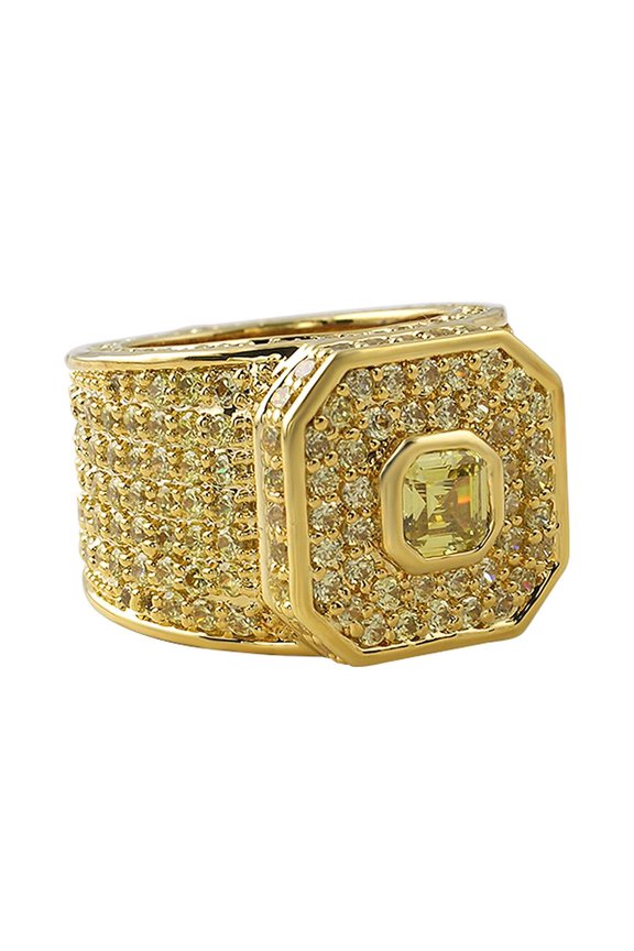 Lemonade Asscher Cut Boss Iced Out Ring (8)