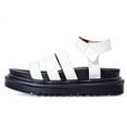 thumbnail image 1 of Lemonade Clueless White Strappy Ankle Buckle Cushioned Platform Wedge Sandals (White, 8.5), 1 of 4