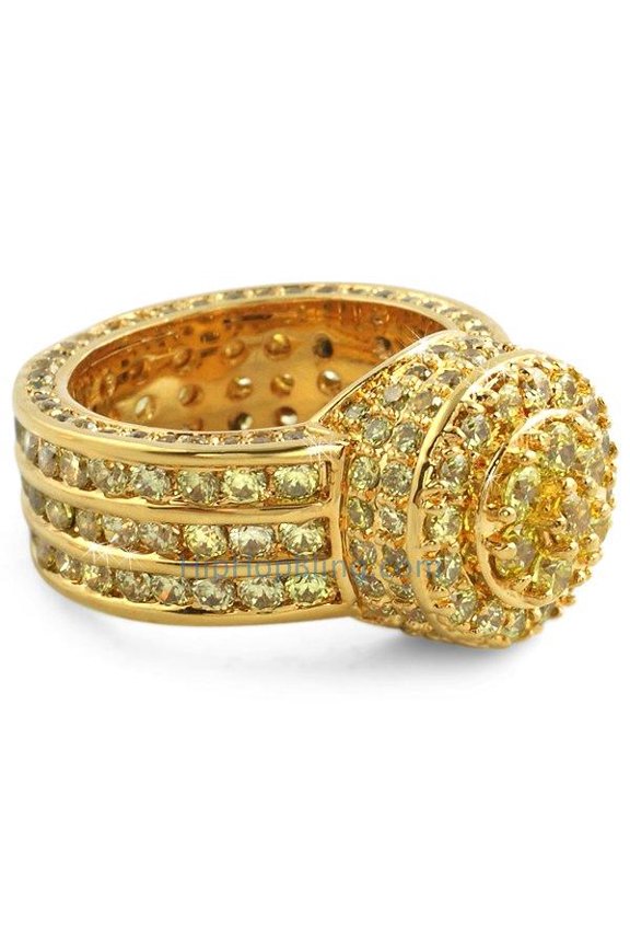 Lemonade Cluster Custom CZ Bling Bling Ring (10)