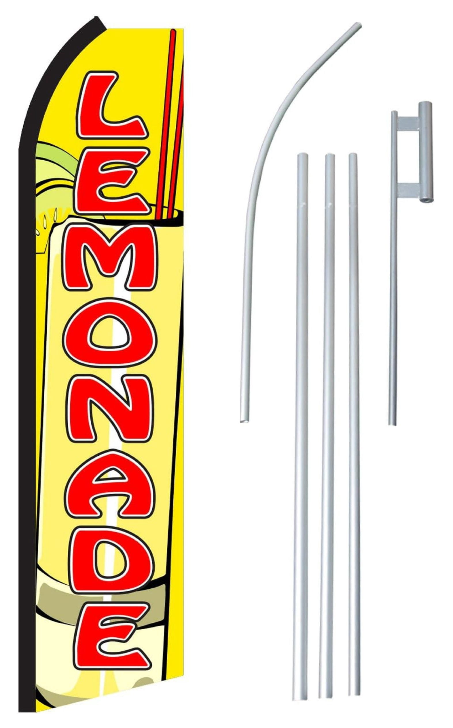 - "Lemonade" Complete Flag Kit - Includes 12' Swooper Business Flag with 15-Foot Anodized ...