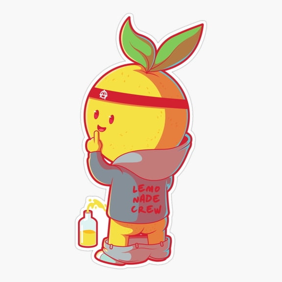 Lemonade Crew Member Peeing Lemon - Funny Er, Phone Decal Water Bottle Stickers Car Decals, Funny Birthday Gift