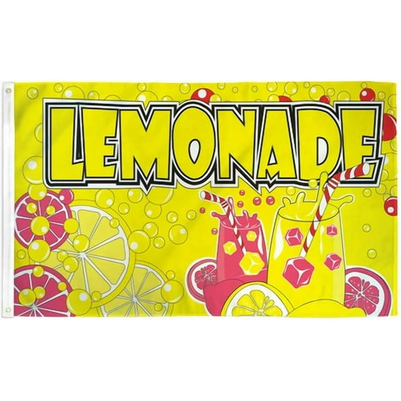 Lemonade Flag Business Concession Stand Sign 3X5 Ft Banner Lemon Food Tent 100D