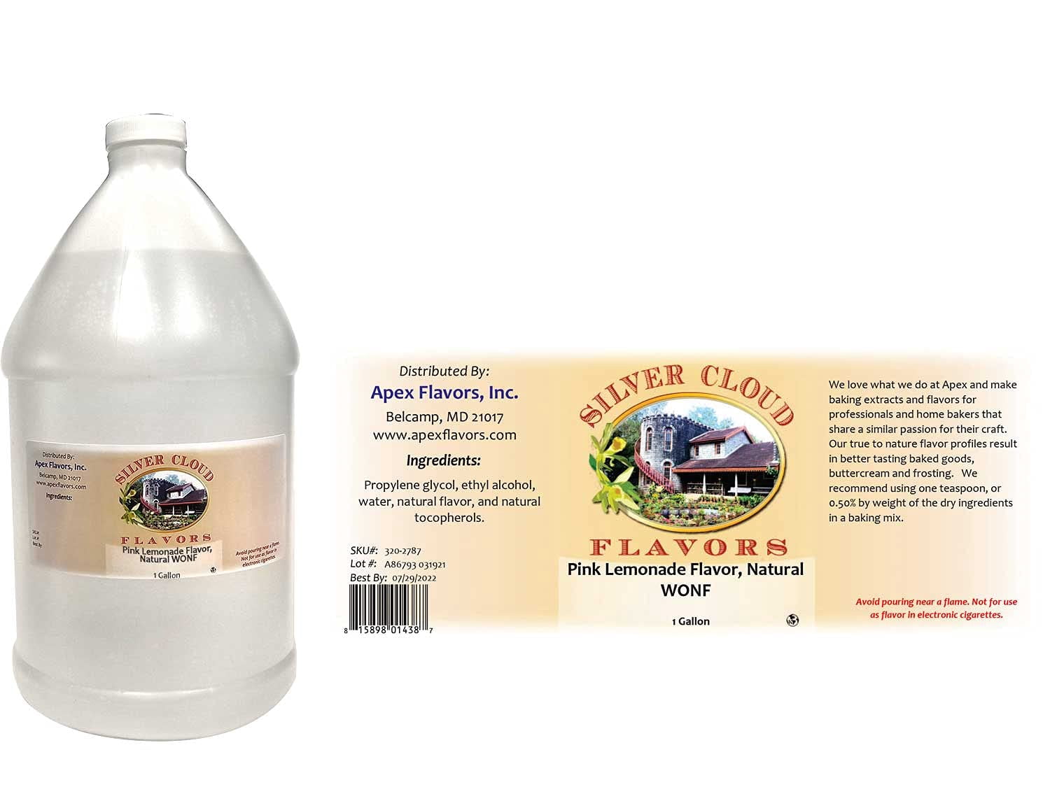 Lemonade Flavor, Natural WONF 1 Gallon plastic jug