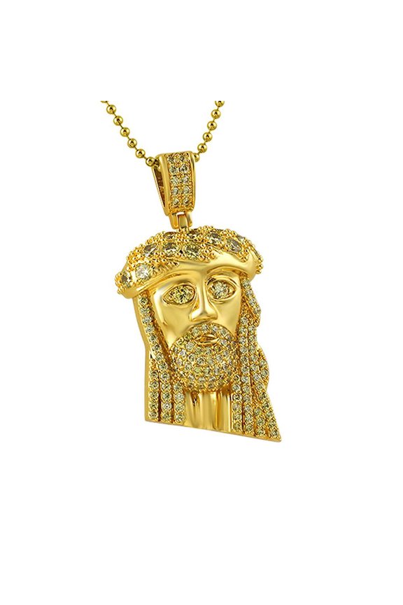 Lemonade Gold Mini Jesus Piece Big Ice Crown