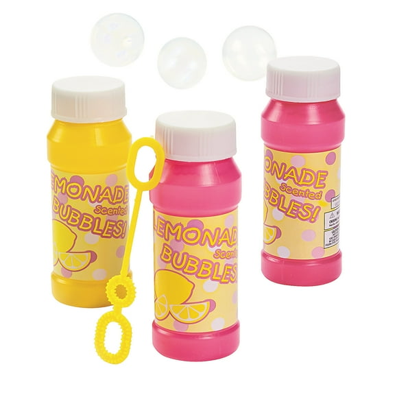 Lemonade Scented Bubble Bottles 2Oz - Party Favors - 12 Pieces