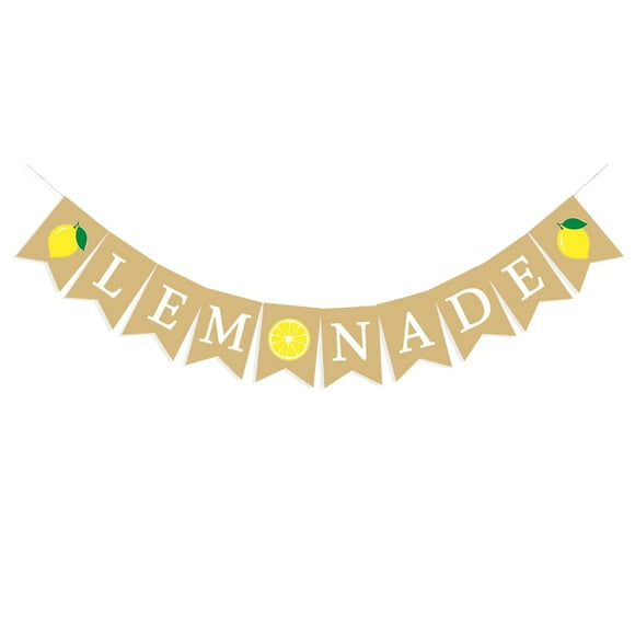 Lemonade Stand BannerUMRT& Sign - Supplies for Lemonade Stand Decor with Lemon Garland & Summer Birthday Party Decor