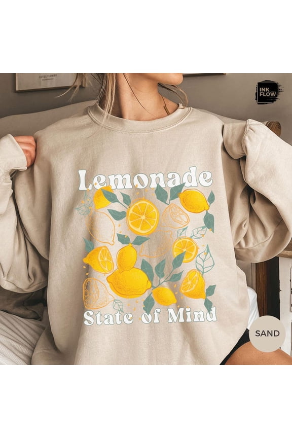 Lemonade State of Mind Floral Sweatshirt, Lemon Hoodie, Cozy Nature Pullover, Cute Fruit Inspired Sweater, Summer Her, Lemons Lover TSHIRT All Size S-5XL