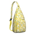 thumbnail image 1 of Lemonade Summer Sling Pack - Cheery Yellow Citrus Print, Compact Travel Bag, 1 of 4
