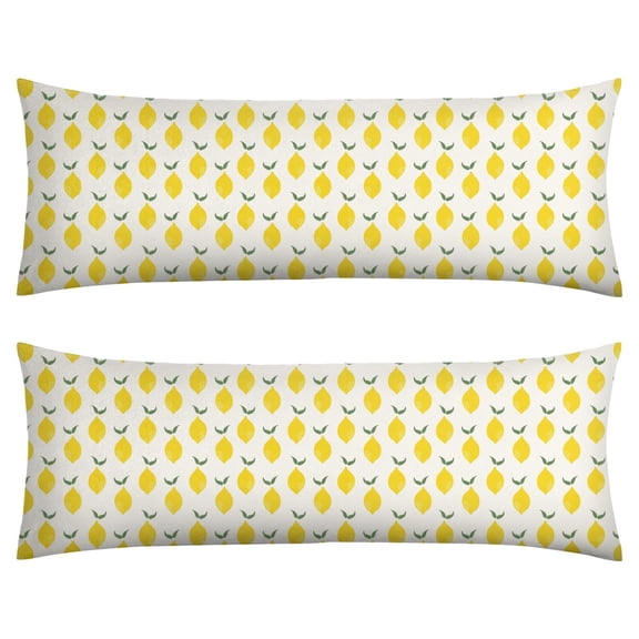 Lemonade Summer Throw Pillow Case Juicy Citrus Slices Pattern, Cute Kawaii Style, Soft Velvet Fabric for Bedroom, Dorm Room