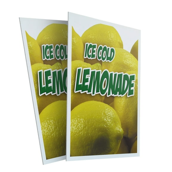 Lemonade1 (2-PACK) 24" x 36" Plastic Signs | Sign Insert 4mm Corrugated Plastic Signs Storefront Window Poster