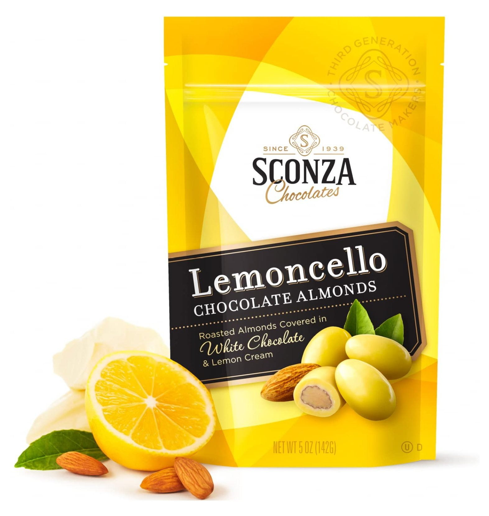 Lemoncello Chocolate Covered Almonds - By Sconza - Roasted Almond ...