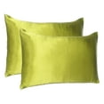 thumbnail image 1 of Lemongrass Dreamy Set of 2 Silky Satin Queen Pillowcases, 1 of 6