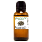 Lemongrass Essential Oil - 1 fl oz 30 ml Glass Bottle w/ Euro Dropper - 100% Pure Essential Oil by GreenHealth