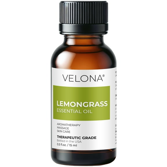 Lemongrass Essential Oil by Velona - 0.5 oz | Therapeutic Grade for Aromatherapy Diffuser Undiluted