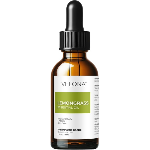 Lemongrass Essential Oil by Velona - 1 oz | Therapeutic Grade for Aromatherapy Diffuser Undiluted